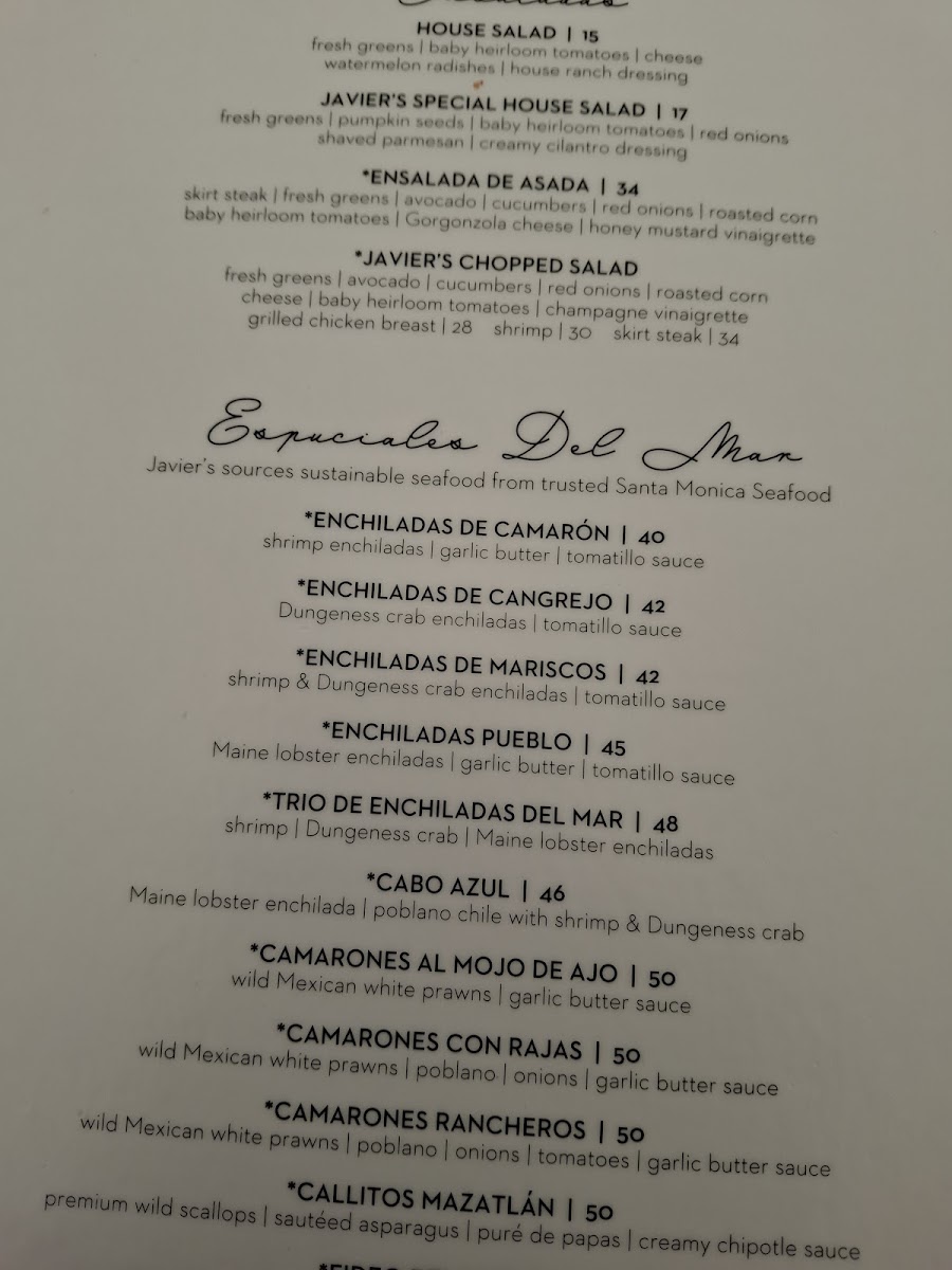 Javier's Restaurant - Newport Beach Menu - Image 3